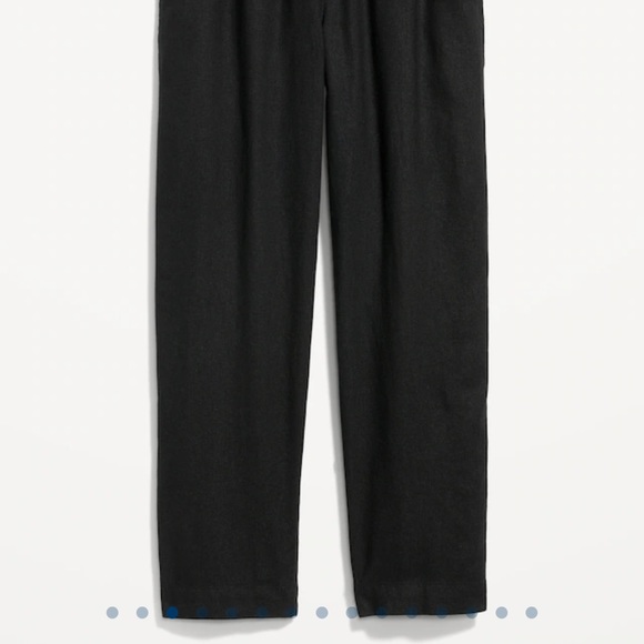 NWT OLD NAVY High-Waisted Linen-Blend Straight Pants Color: BLACK - Picture 2 of 5
